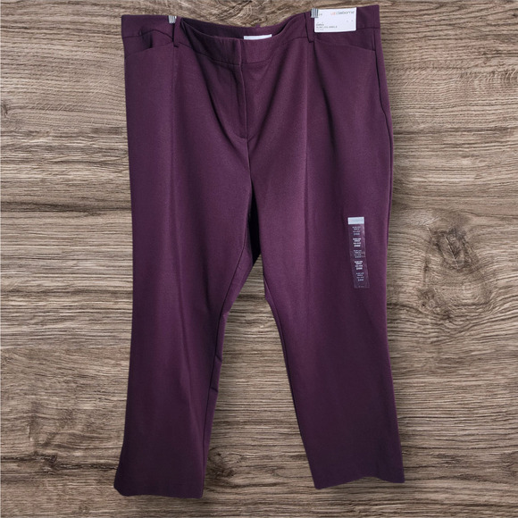 Liz Claiborne Pants - Liz‎ Claiborne NWT Emma maroon mid-rise slim leg ankle pants woman's size 24W